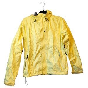 REI Bright Yellow Packable Hooded Full-Zip Raincoat Women's Size M